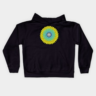 Green and Yellow sunflower of life Kids Hoodie